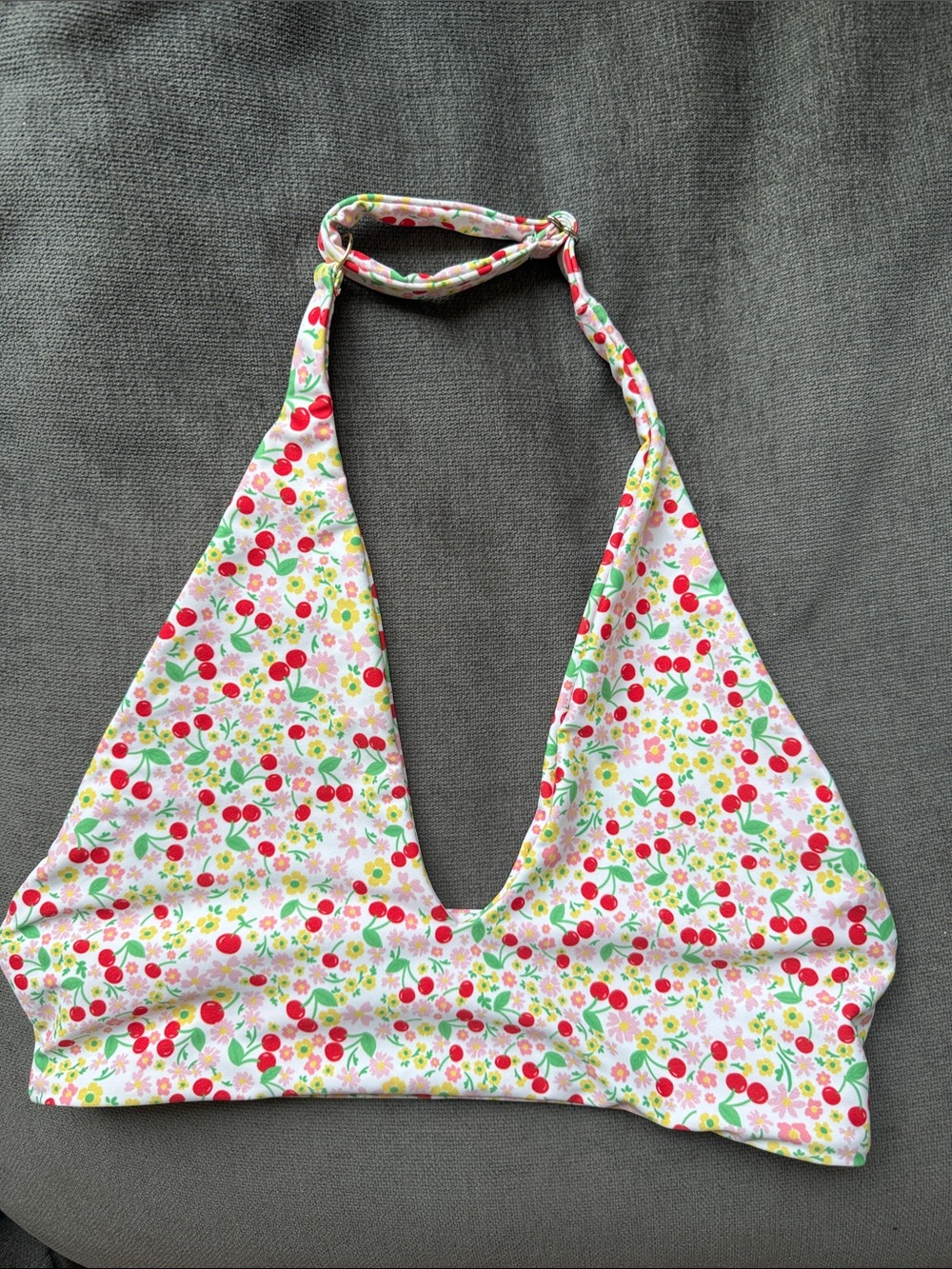 Skatie Halter Top in Cherry Floral Print